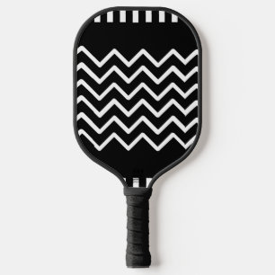Modernes Zickzack Pickleball-Paddel in Schwarz und Pickleball Schläger