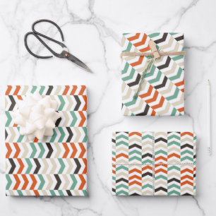 Modernes Zickzack Wrapping Paper - farbenfrohe Ges Geschenkpapier Set
