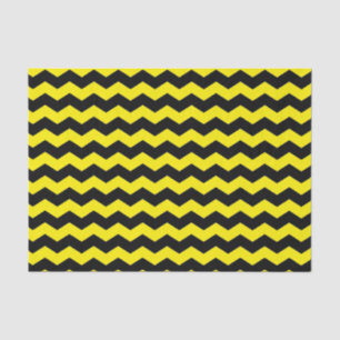 Modernes Zickzack Zigzag Schwarz-Gelb-Muster Seidenpapier