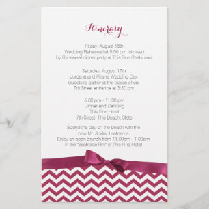 Modernes Zig Zag Berry und Grau Itinerary