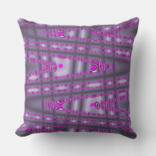 Modernes Zig Zag Lila rosa Kissen
