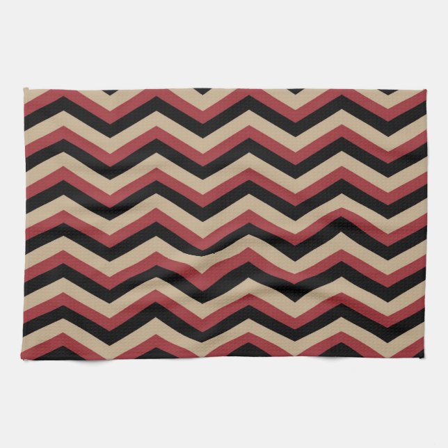 Modernes Zig Zag Muster Geschirrtuch (Horizontal)