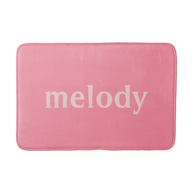Modernes Zimmer Rosa Name Badematte (Vorderseite)