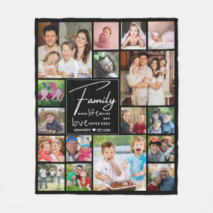 Modernes Zitat für 17 Fotocollage Familienname Sch Fleecedecke