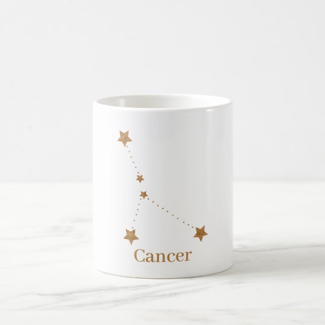 Modernes Zodiac-Schild-Goldkrebs | Element Wasser Kaffeetasse (Mittel)