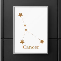 Modernes Zodiac-Schild-Goldkrebs | Element Wasser