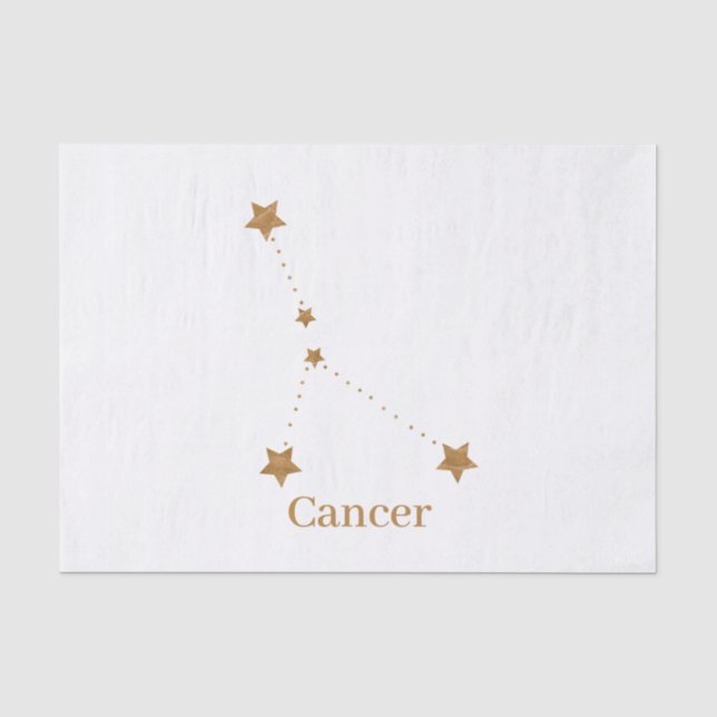 Modernes Zodiac-Schild-Goldkrebs | Element Wasser Seidenpapier (Vorderseite)