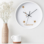 Modernes Zodiac-Schildgold-Krebs| Elementwasser Runde Wanduhr<br><div class="desc">Modernes Zodiac-Schildgold-Krebs| Elementwasser</div>