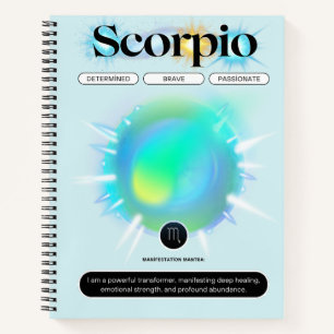 Modernes Zodiac-Schildkrötenzeichen Wasserelement Notizbuch
