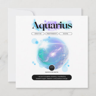 Modernes Zodiac Sign Aquarius Quote Air Element Einladung