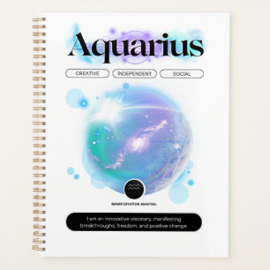 Modernes Zodiac Sign Aquarius Quote Air Element Planer