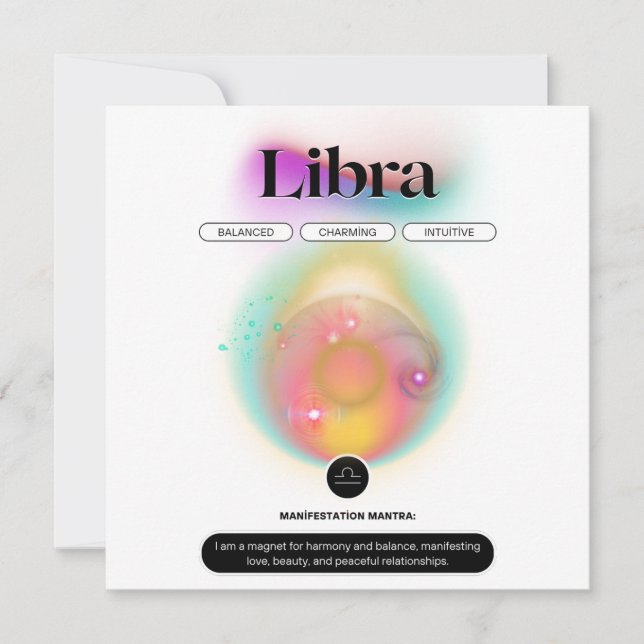Modernes Zodiac Sign Libra Quote Air Element Einladung (Vorderseite)