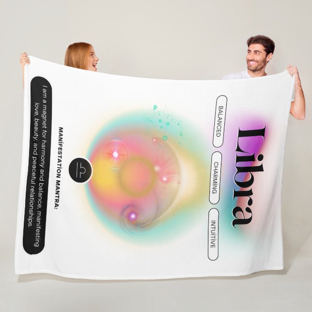 Modernes Zodiac Sign Libra Quote Air Element Fleecedecke (Beispiel)