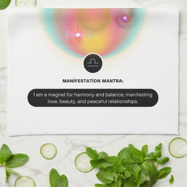 Modernes Zodiac Sign Libra Quote Air Element Geschirrtuch (Gefaltet)