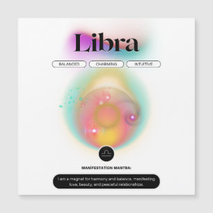 Modernes Zodiac Sign Libra Quote Air Element Magnetkarte