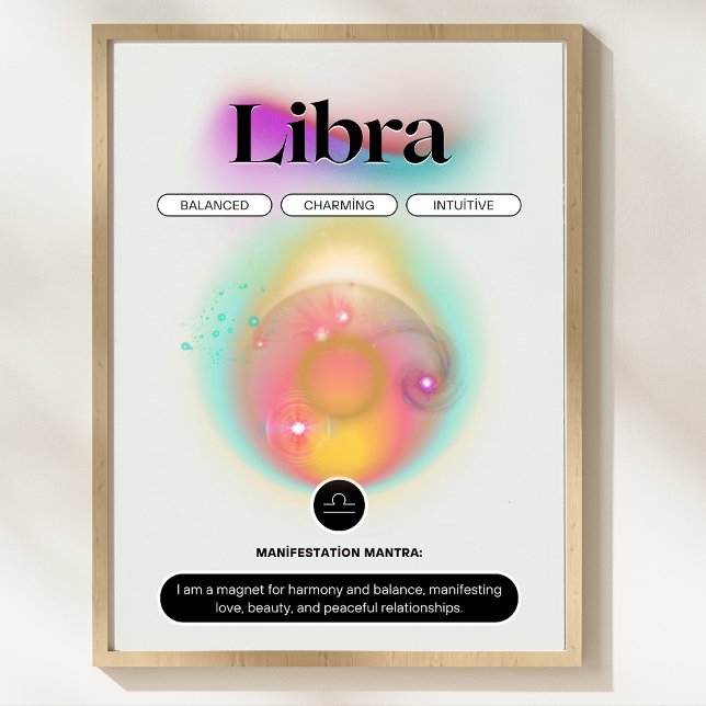 Modernes Zodiac Sign Libra Quote Air Element Poste Poster (Modern Zodiac Sign Libra Quote Air Element Poster)