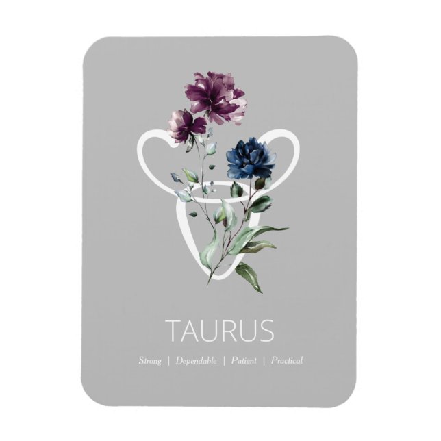 Modernes Zodiac Star Sign Taurus Magnet (Vertikal)