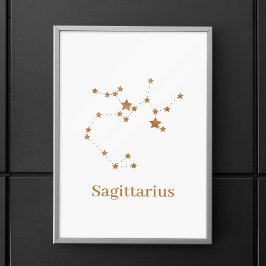 Modernes Zodiac-Zeichen Gold Sagittarier| Elementf Poster