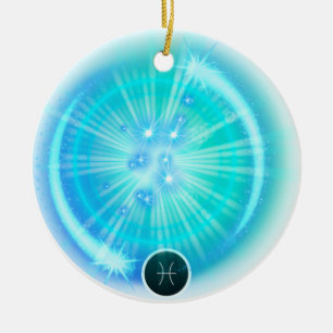 Modernes Zodiac-Zeichen-PIsces-Wasserelement Keramik Ornament