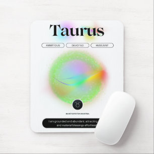 Modernes Zodiac-Zeichen Taurus Zitat-Erdelement Mousepad