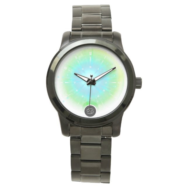 Modernes Zodiaka-Gebärdenziffer Wasserelement Armbanduhr (Vorderseite)