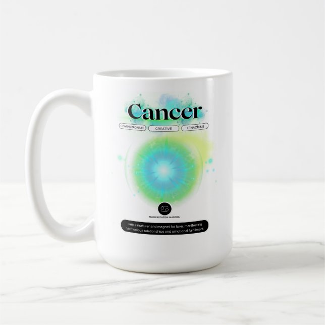 Modernes Zodiaka-Gebärdenziffer Wasserelement Kaffeetasse (Links)