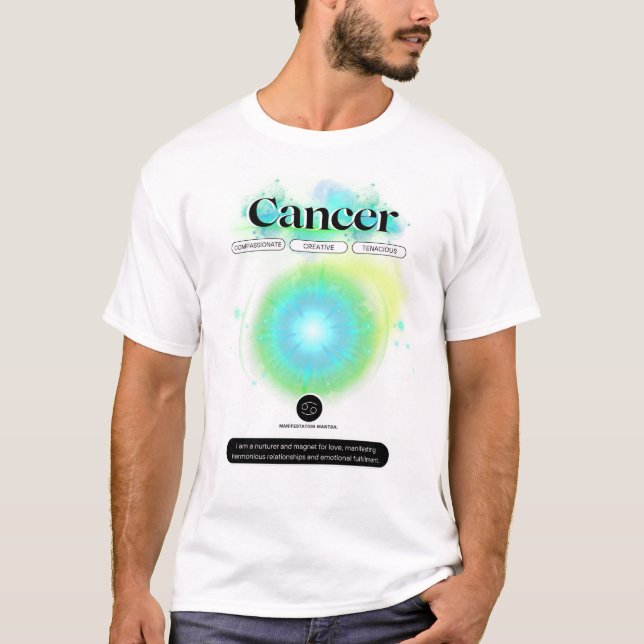 Modernes Zodiaka-Gebärdenziffer Wasserelement T-Shirt (Vorderseite)