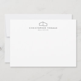 Modernes Zuhause-Logo in grauer Flachnotierkarte Mitteilungskarte