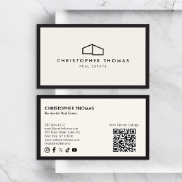 Modernes Zuhause-Logo Real Anwesen Elfenbeinfarben Visitenkarte