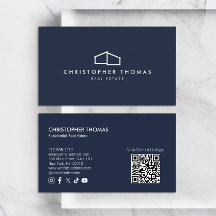 Modernes Zuhause-Logo Real Anwesen Navy Blue QR-Co