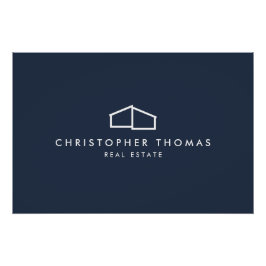 Modernes Zuhause Realtor Navy Blue Logo Download Poster