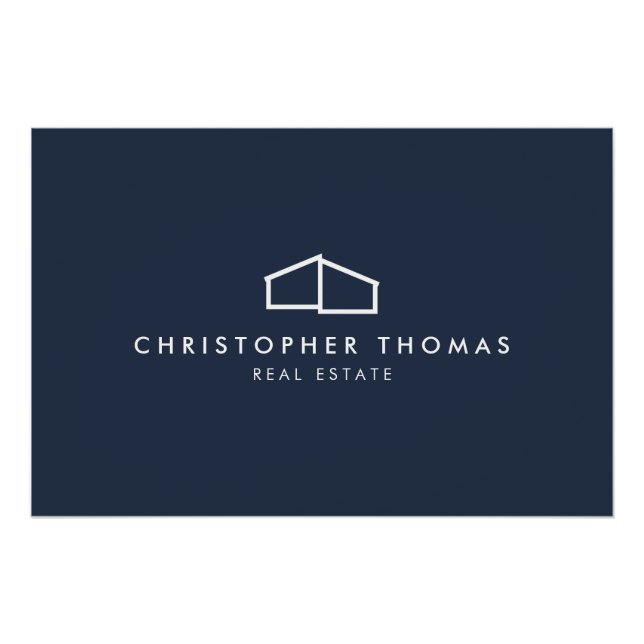 Modernes Zuhause Realtor Navy Blue Logo Download Poster (Vorderseite)