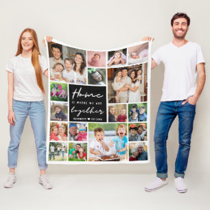 Modernes Zuhause-Zitat für 17 Fotocollagen Fleecedecke