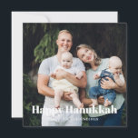 Modernes zweiseitiges Foto mit doppelseitigem Sond Feiertagskarte<br><div class="desc">Moderne zwei Foto doppelseitige Sondertext Hanukkah Cards. Benutzerdefiniertes Foto-Bild oder Bild mit vollständig anpassbarem Weißtext auf der Vorderseite und benutzerdefiniertes zweites Foto auf der Rückseite. Foto Credit freepik</div>