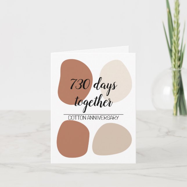 Modernes zweites Hochzeitstag Karte (Vorderseite)