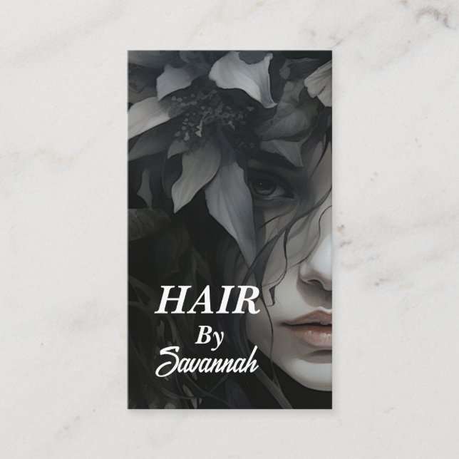 ModernHair Stylist QR Code Cartes de visite (Devant)