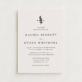 modernI vory Botanical Monogram Wedding Invitation Ankündigung