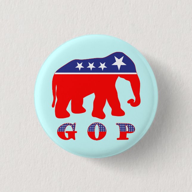 Modernisierter GOP-Elefant Button (Vorderseite)