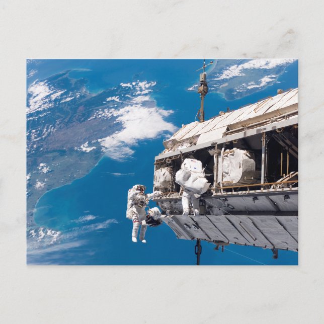 Modernisierung der Internationalen Raumstation Postkarte (Vorderseite)