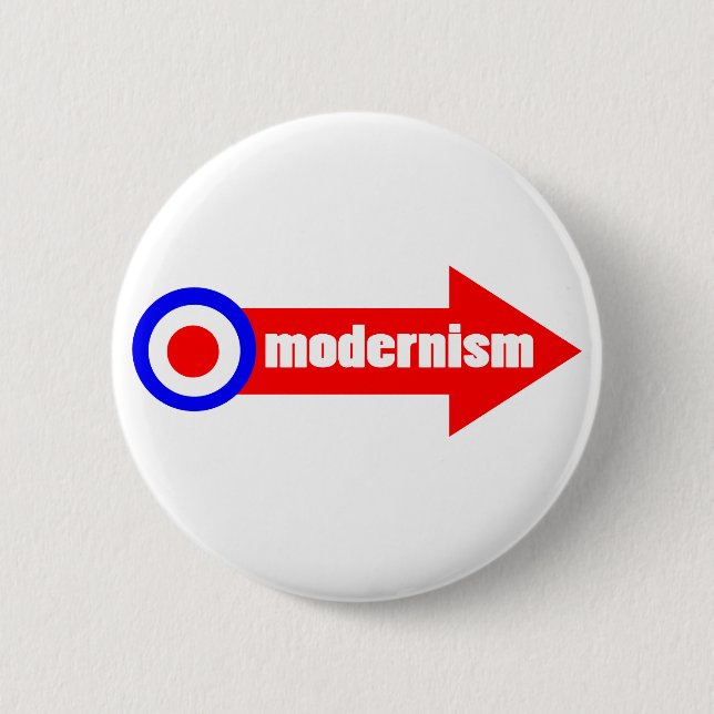 Modernismus Zielscheibe & Pfeil Button (Vorderseite)