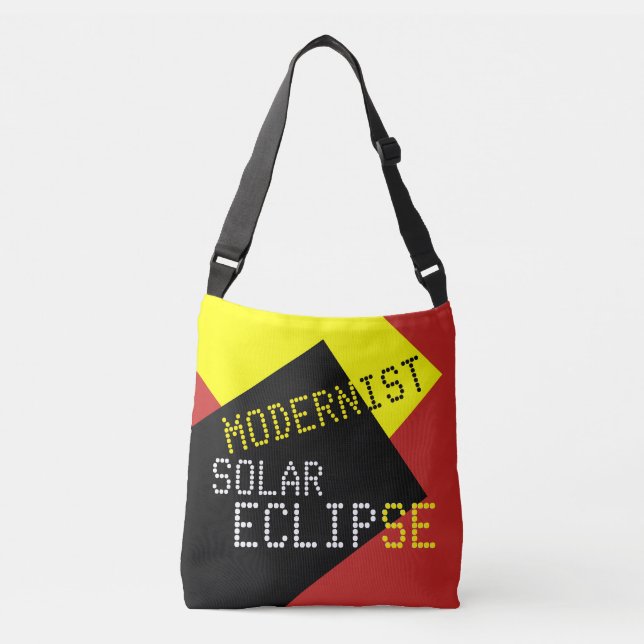 Modernist Solar Eclipse Funny individuell anpassba Tragetaschen Mit Langen Trägern (Vorderseite)