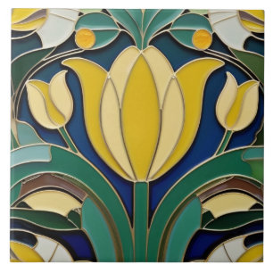 Modernistische Jugendstil-Blume Fliese