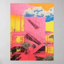 Modernistische Schritte: Die rosa architektonische