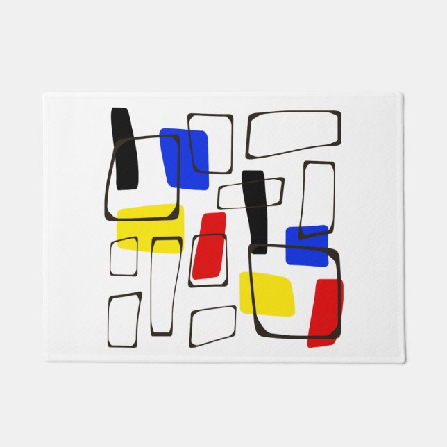 Modernistische Stilkunst Primärfarben Fußmatte (Vorderseite)