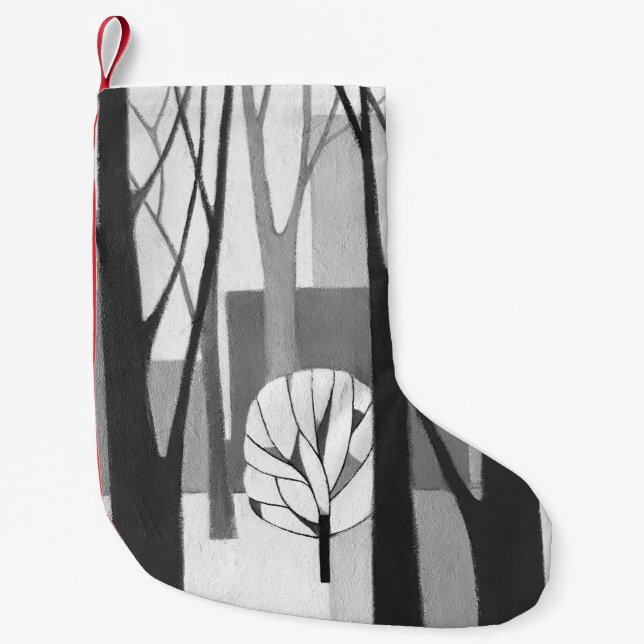 Modernistischer städtischer Winter-Malerei-Strumpf Kleiner Weihnachtsstrumpf (Vorderseite)