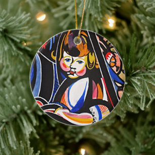 Modernistisches Kind-Kunst-Keramik-Ornament von Sa Keramik Ornament
