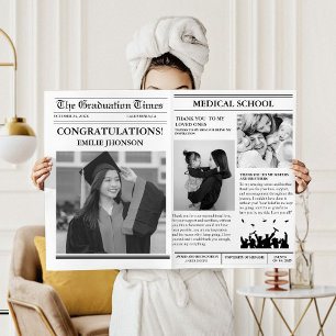 ModernMinimalist Uni-Abschluß Newspaper Einladung