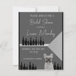 moderno perro oscuro Bridal Shower Invite