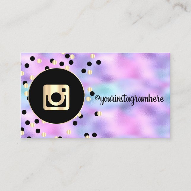 Modernste, Dots Instagram Social Media Holographis Visitenkarte (Vorderseite)