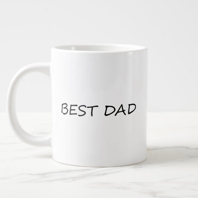 Modernste minimalistisch-schwarzweiße Vater-Techni Jumbo-Tasse (Links)